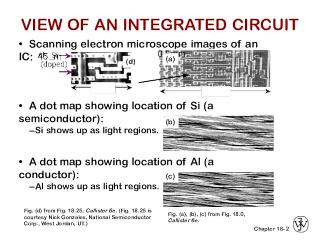 2 • Scanning electron microscope images of an IC: • A dot