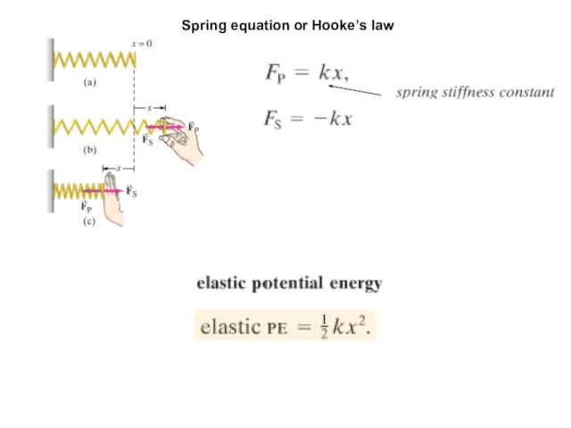 Spring equation or Hooke’s law