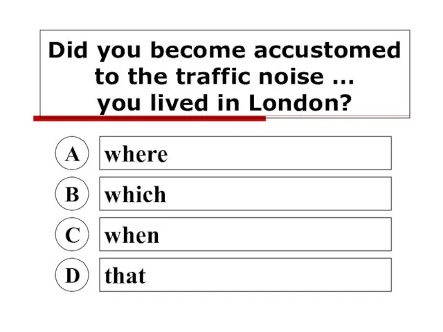 Did you become accustomed to the traffic noise … you lived in