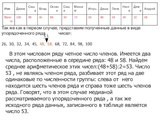 Так же как в первом случае, представим полученные данные в виде упорядоченного