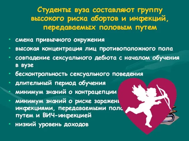 Студенты вуза составляют группу высокого риска абортов и инфекций, передаваемых половым путем