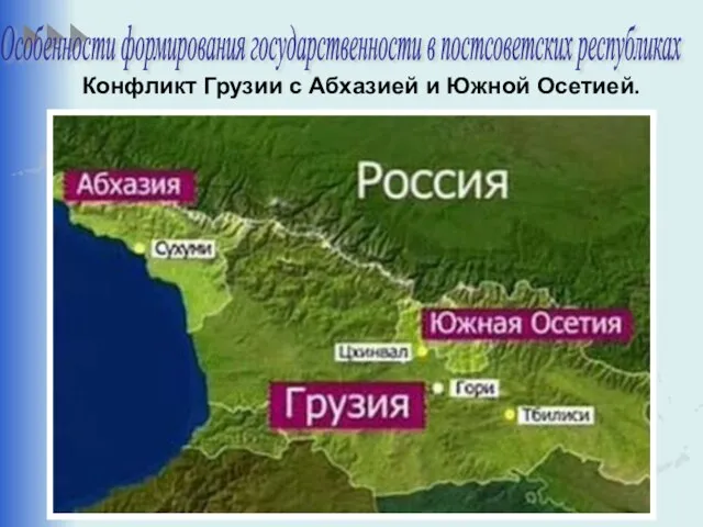 Конфликт Грузии с Абхазией и Южной Осетией. Особенности формирования государственности в постсоветских республиках