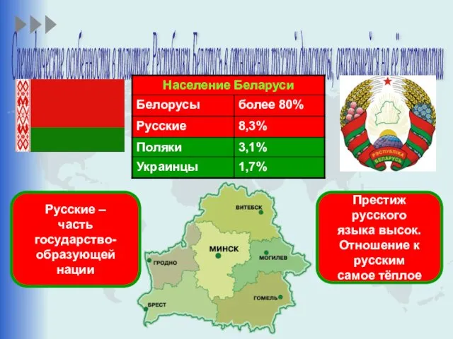 Специфические особенности в политике Республики Беларусь в отношении русской диаспоры, оказавшейся на