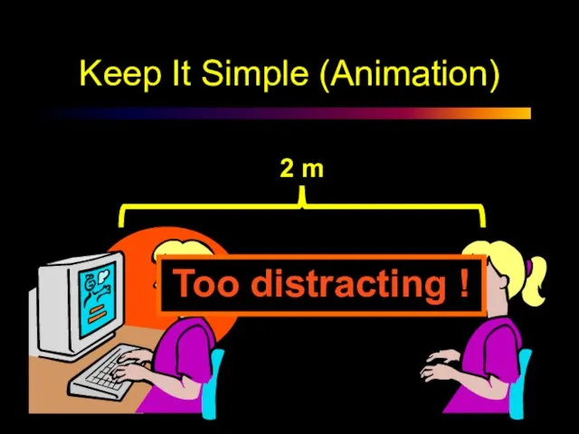Keep It Simple (Animation) 2 m Too distracting !