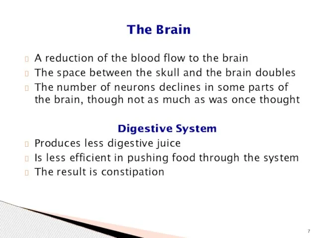 A reduction of the blood flow to the brain The space between