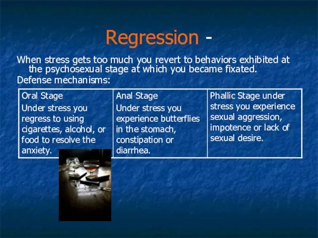 Regression - When stress gets too much you revert to behaviors exhibited