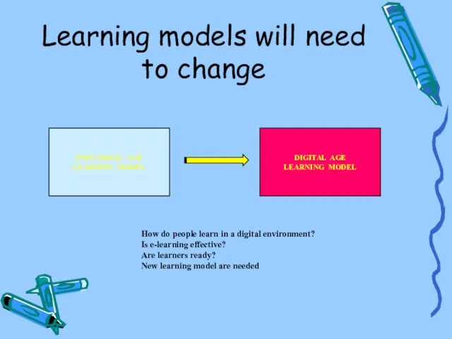 Learning models will need to change How do people learn in a