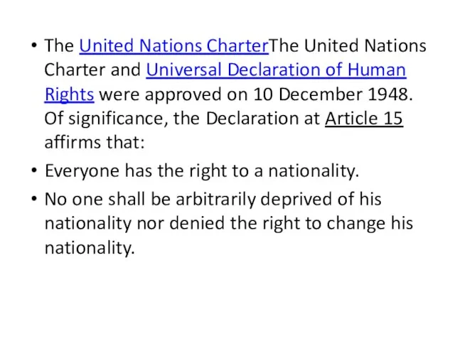 The United Nations CharterThe United Nations Charter and Universal Declaration of Human