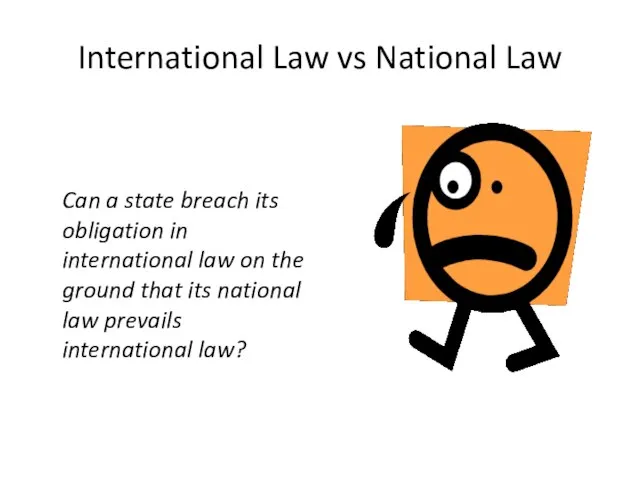 International Law vs National Law Can a state breach its obligation in