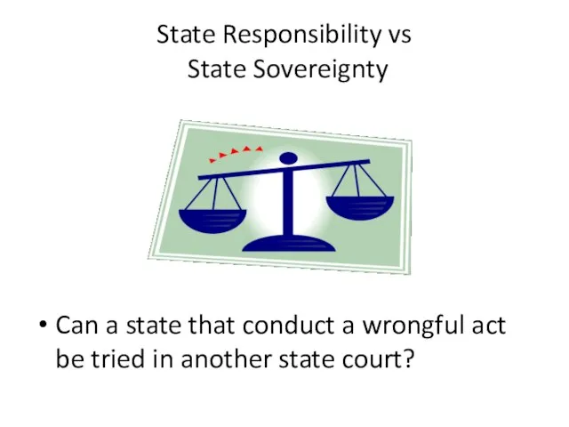State Responsibility vs State Sovereignty Can a state that conduct a wrongful