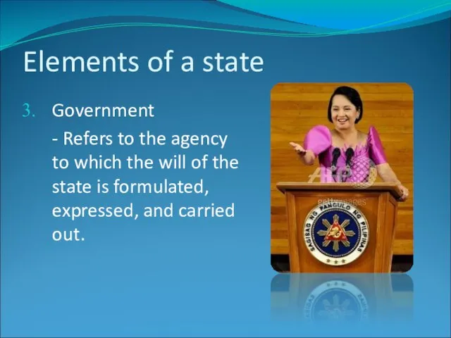 Elements of a state Government - Refers to the agency to which