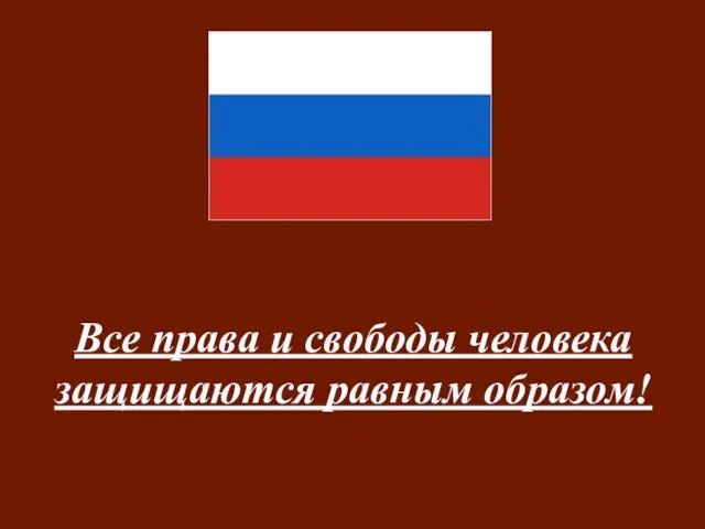 Все права и свободы человека защищаются равным образом!