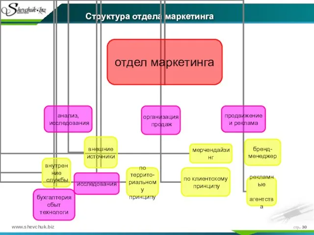 стр. Структура отдела маркетинга