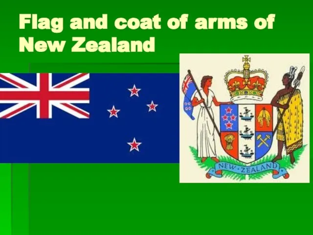 Flag and coat of arms of New Zealand