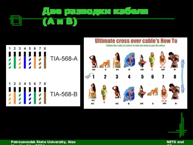 Petrozavodsk State University, Alex Moschevikin, 2004 NETS and OSs Две разводки кабеля (А и В)