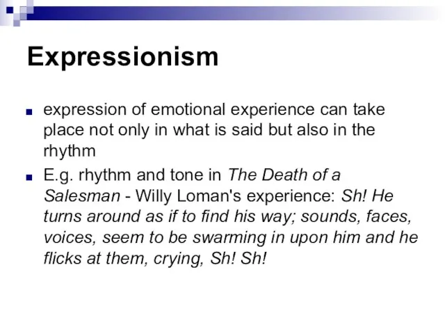 Expressionism expression of emotional experience can take place not only in what