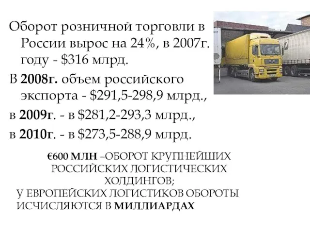 Оборот розничной торговли в России вырос на 24%, в 2007г. году -