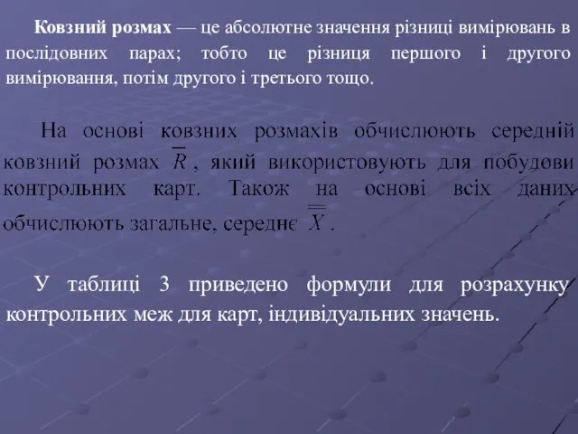 Ковзний розмах — це абсолютне значення різниці вимірювань в послідовних парах; тобто