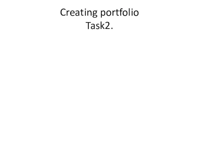 Creating portfolio Task2.