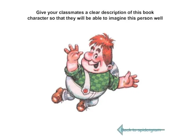 Give your classmates a clear description of this book character so that