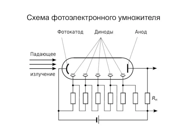 Схема фотоэлектронного умножителя