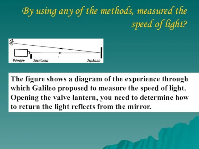 By using any of the methods, measured the speed of light? The