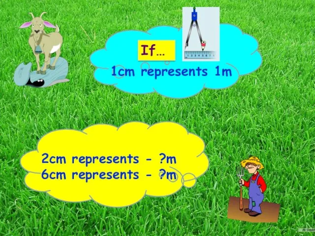 If… 1cm represents 1m 2cm represents - ?m 6cm represents - ?m