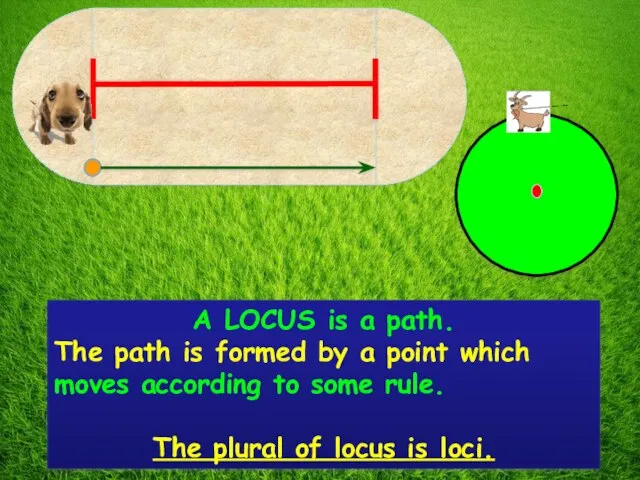 A LOCUS is a path. The path is formed by a point