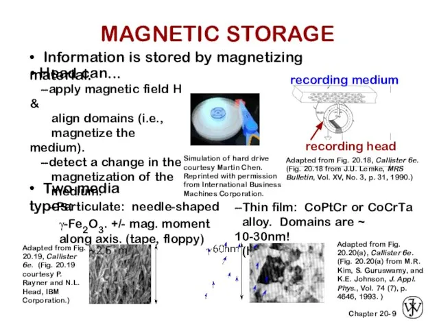 9 • Information is stored by magnetizing material. Simulation of hard drive