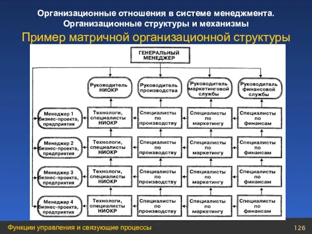 Пример матричной организационной структуры