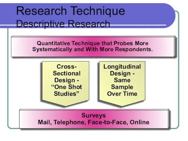 Research Technique Descriptive Research Quantitative Technique that Probes More Systematically and With