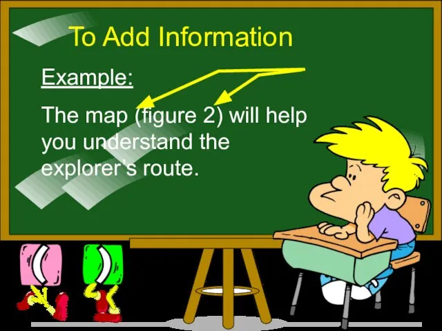 To Add Information Example: The map (figure 2) will help you understand the explorer’s route.