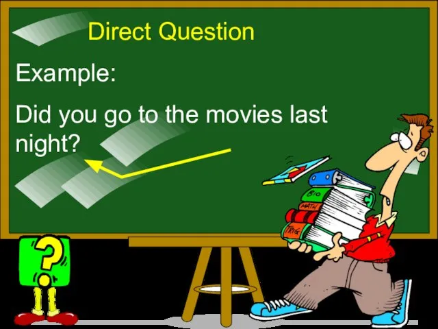 Direct Question Example: Did you go to the movies last night?