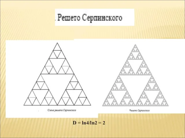 D = ln4/ln2 = 2