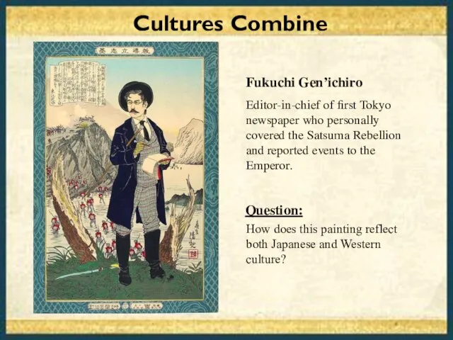 Cultures Combine How does this painting reflect both Japanese and Western culture?