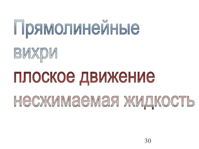 Прямолинейные вихри плоское движение несжимаемая жидкость