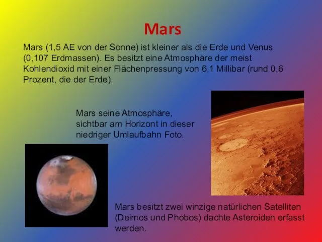 Mars Mars seine Atmosphäre, sichtbar am Horizont in dieser niedriger Umlaufbahn Foto.