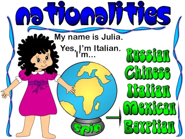 My name is Julia. I’m... Yes, I’m Italian.