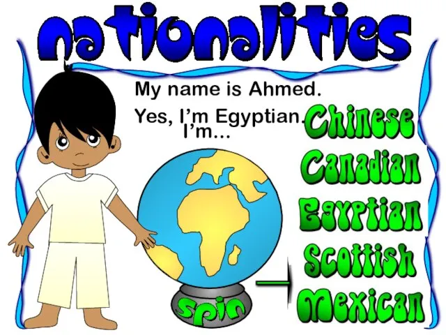 My name is Ahmed. I’m... Yes, I’m Egyptian.