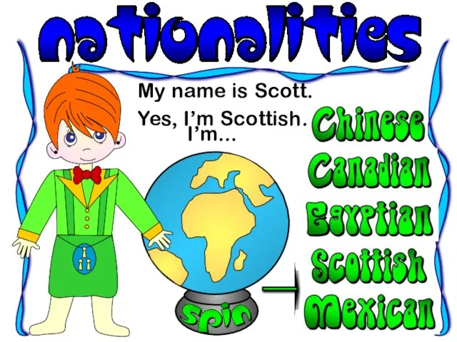 My name is Scott. I’m... Yes, I’m Scottish.