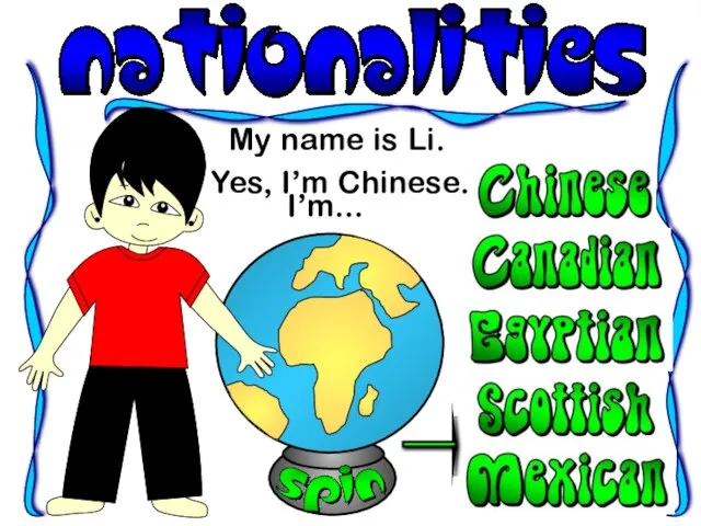 My name is Li. I’m... Yes, I’m Chinese.