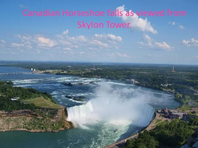 Canadian Horseshoe falls as viewed from Skylon Tower.