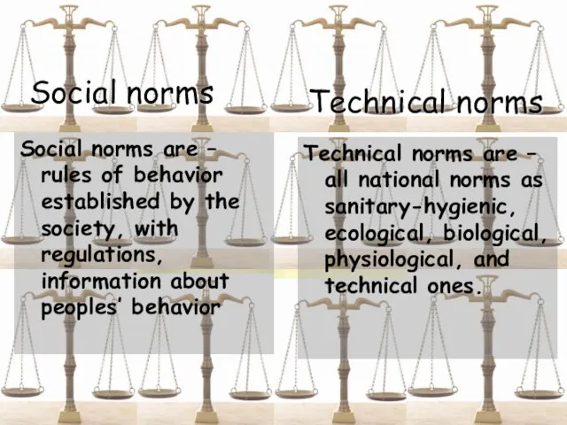 Social norms Social norms are – rules of behavior established by the