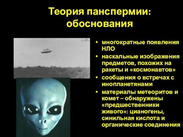 Теория панспермии: обоснования многократные появления НЛО наскальные изображения предметов, похожих на ракеты