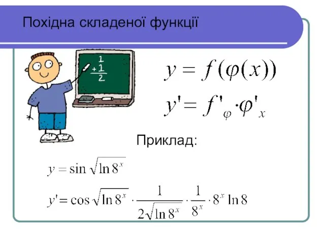 Похідна складеної функції Приклад: