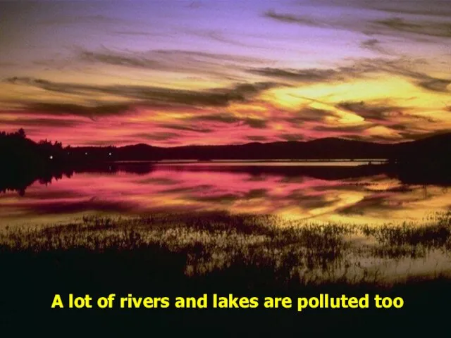 A lot of rivers and lakes are polluted too