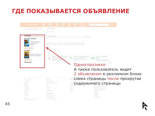 ГДЕ ПОКАЗЫВАЕТСЯ ОБЪЯВЛЕНИЕ Одноклассники: А также пользователь видит 2 объявления в рекламном