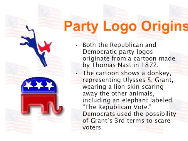 Party Logo Origins Both the Republican and Democratic party logos originate from