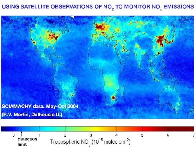 USING SATELLITE OBSERVATIONS OF NO2 TO MONITOR NOx EMISSIONS SCIAMACHY data. May-Oct