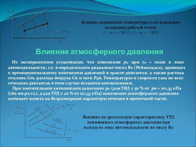 Влияние понижения температуры tн на изменение положения рабочей точки: 1 – tн